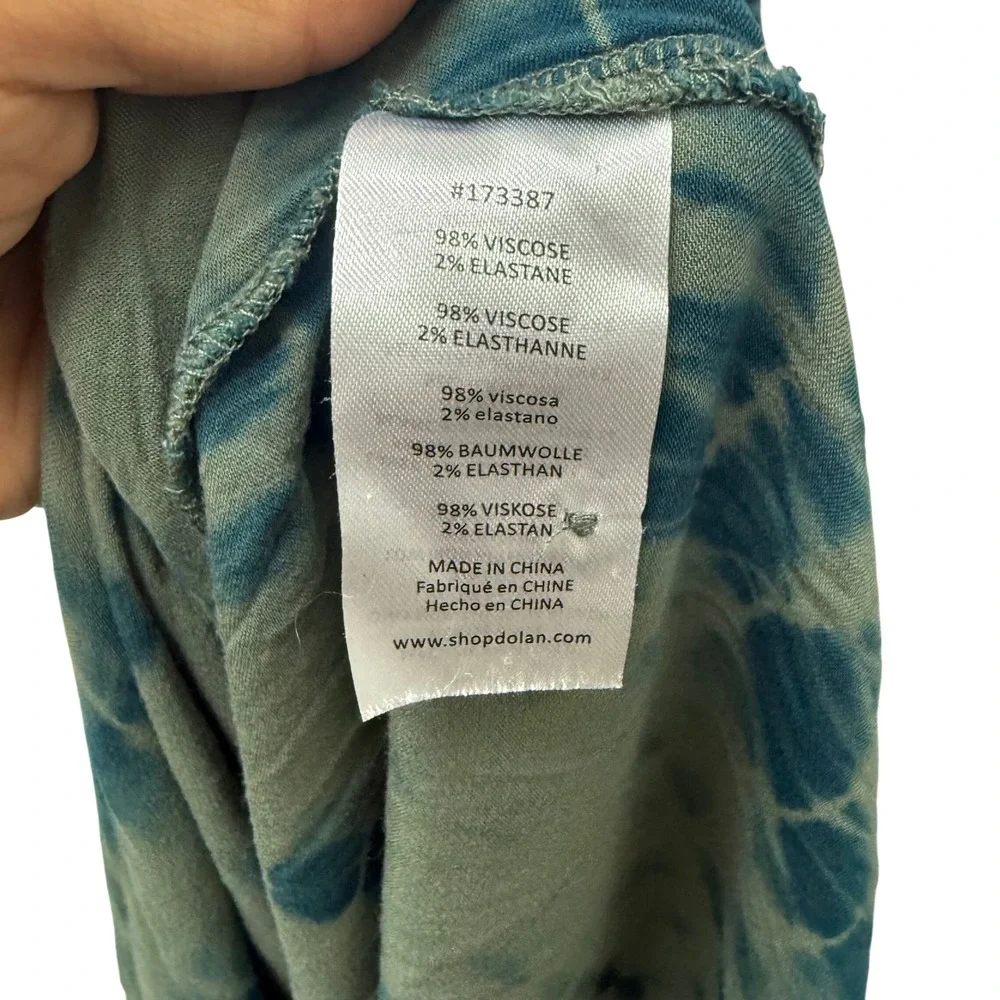 Anthropologie Dolan Left Coast Tie Dye Midi Dress Green Blue Long Sleeve‎ S